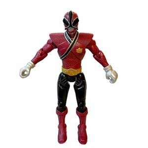 MMPR Power Rangers SUPER SAMURAI Red Power Ranger Action Figure 4.5" 2012 Black